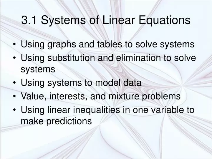 3 1 systems of linear equations