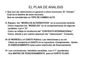 el plan de analisis