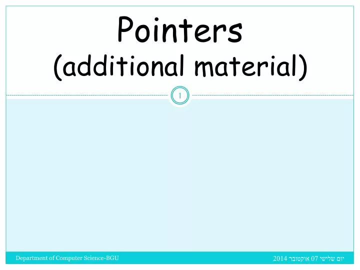pointers additional material