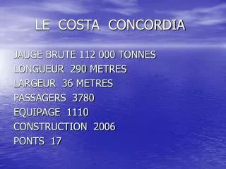 le costa concordia
