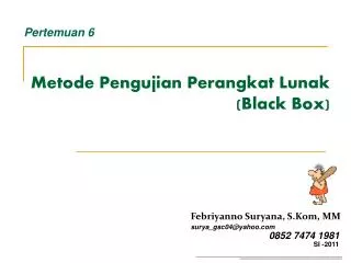 metode pengujian perangkat lunak black box