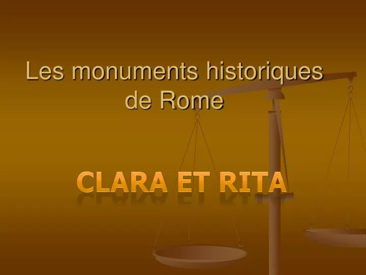 les monuments historiques de rome