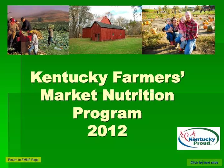 kentucky farmers market nutrition program 2012