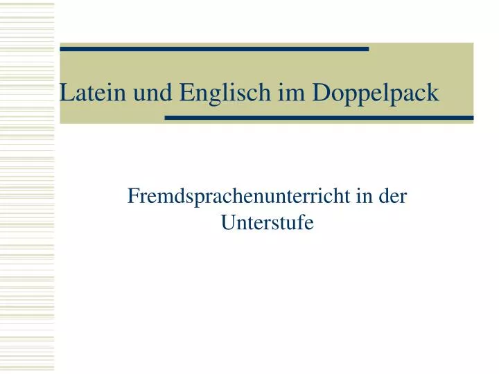 latein und englisch im doppelpack