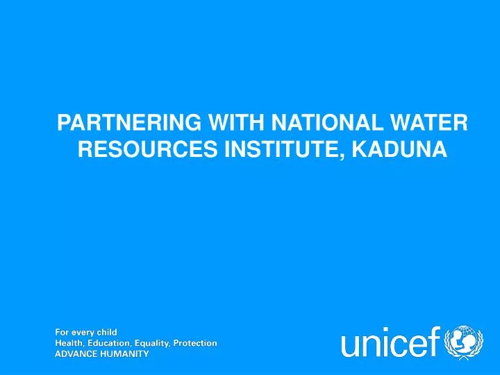 partnering with national water resources institute kaduna