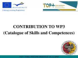 CONTRIBUTION TO WP3 ( Catalogue of Skills and Competences )