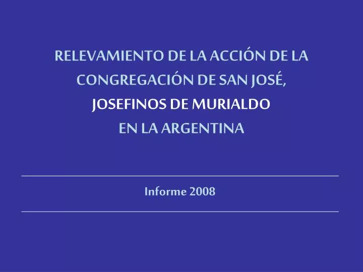 relevamiento de la acci n de la congregaci n de san jos josefinos de murialdo en la argentina