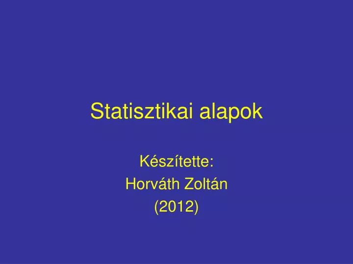 statisztikai alapok