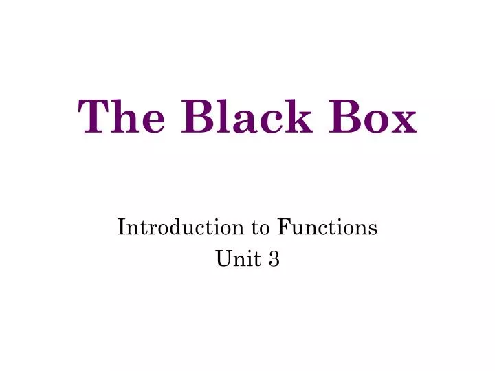 the black box