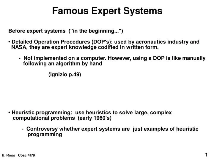 famous expert systems