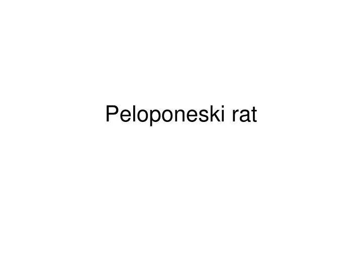 peloponeski rat