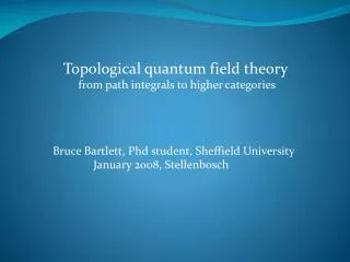 Topological quantum field theory from path integrals to higher categories