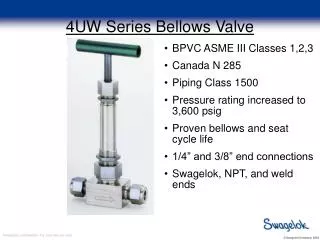 4UW Series Bellows Valve