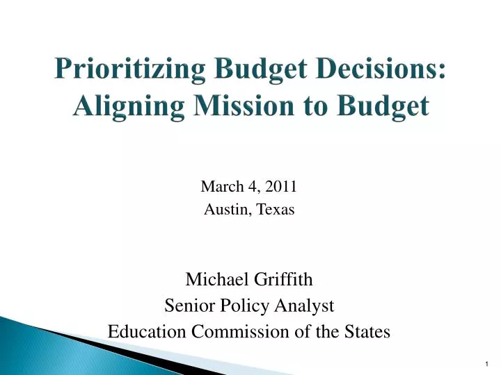 prioritizing budget decisions aligning mission to budget