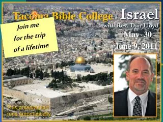 Israel with Rev. Dan Lloyd