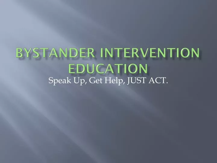 bystander intervention education
