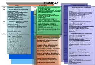 Acreditaciones y entrega de Dossier ACTO DE INAUGURACIÓN Y PRESENTACIÓN Palabras de inauguración