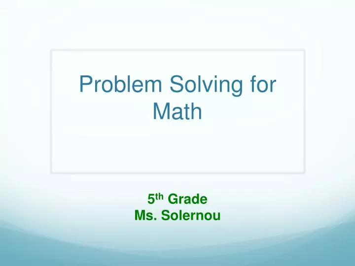 problem solving for math
