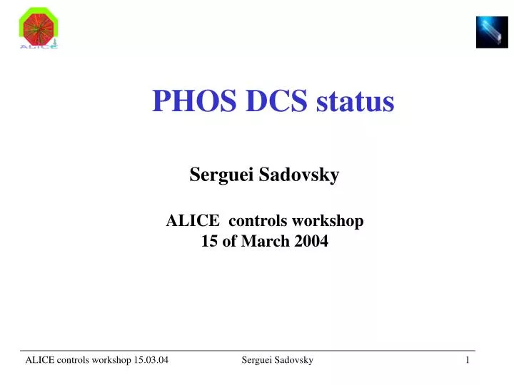 serguei sadovsky alice controls workshop 15 of march 2004