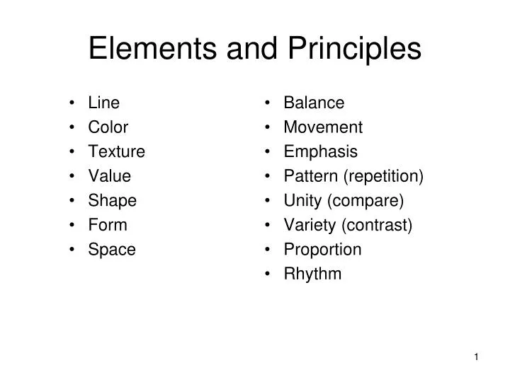 elements and principles