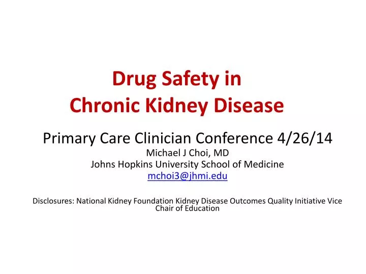 drug safety in chronic kidney disease