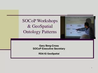 SOCoP Workshops &amp; GeoSpatial Ontology Patterns