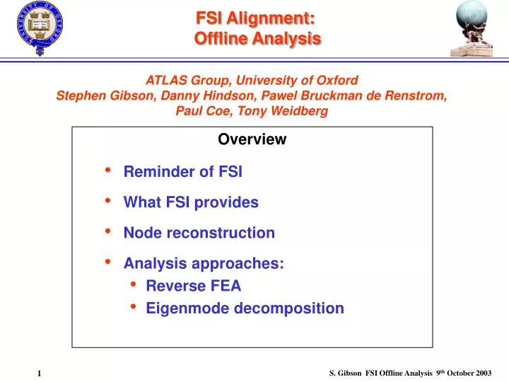 fsi alignment offline analysis