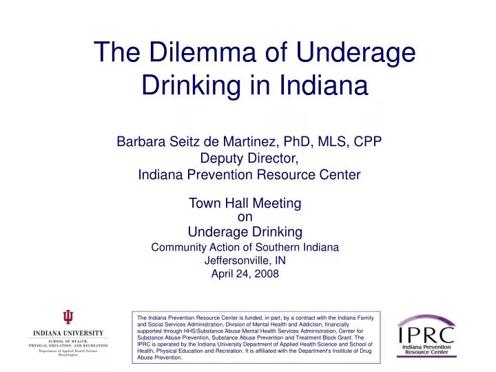 barbara seitz de martinez phd mls cpp deputy director indiana prevention resource center