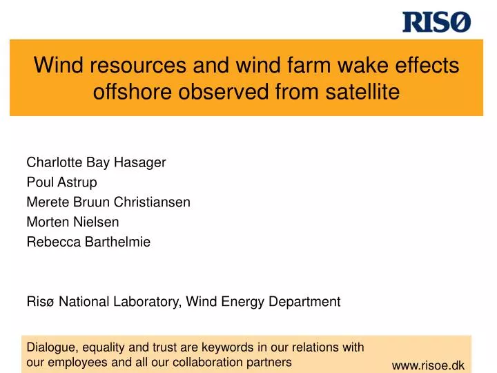 wind resources and wind farm wake effects offshore observed from satellite