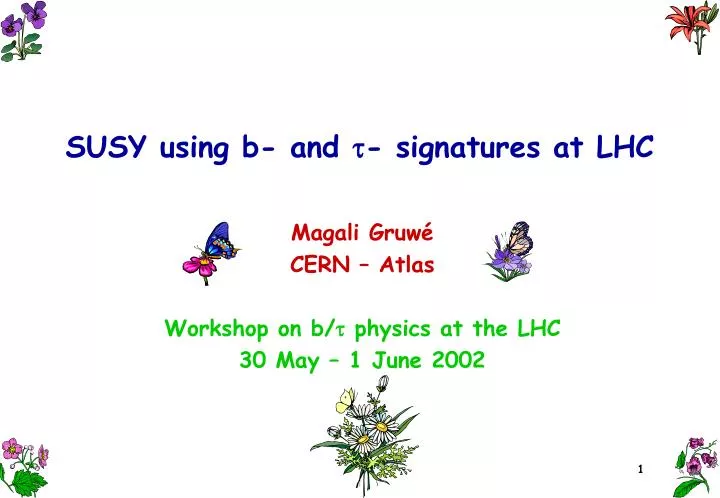 susy using b and signatures at lhc