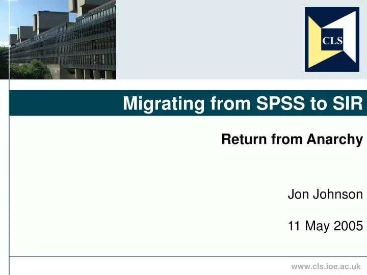 migrating from spss to sir