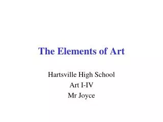 The Elements of Art