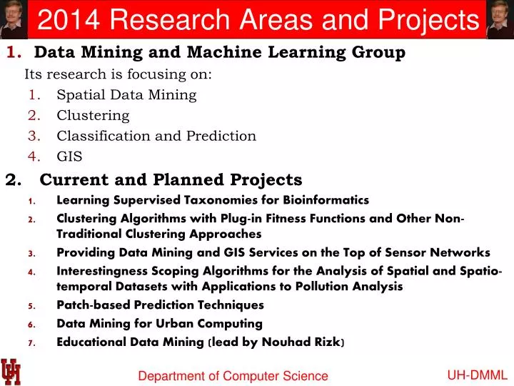 2014 research areas and projects