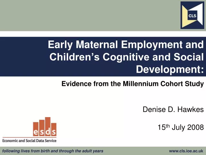 early maternal employment and children s cognitive and social development