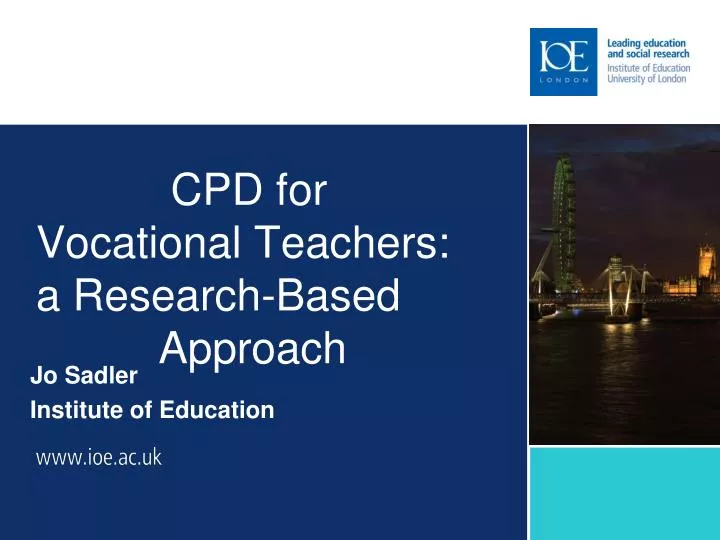 cpd for vocational teachers a research based approach