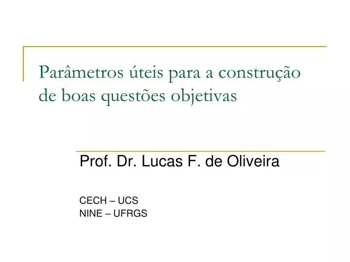 par metros teis para a constru o de boas quest es objetivas