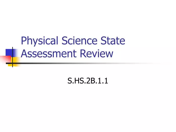 physical science state assessment review