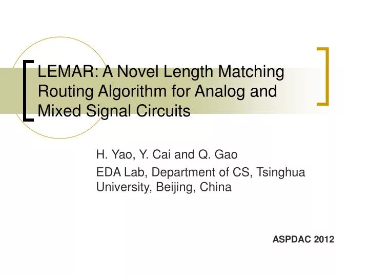 lemar a novel length matching routing algorithm for analog and mixed signal circuits