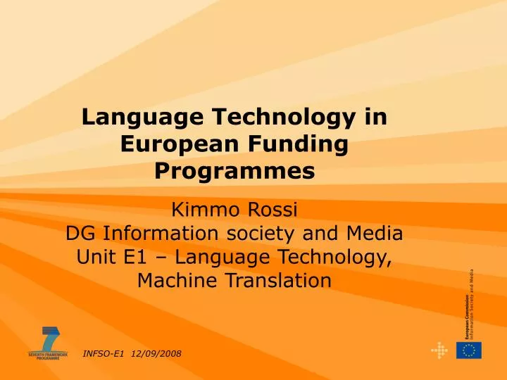 language technology in european funding programmes