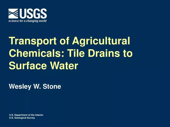 transport of agricultural chemicals tile drains to surface water