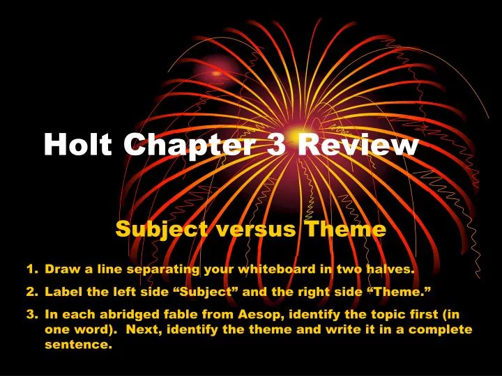holt chapter 3 review