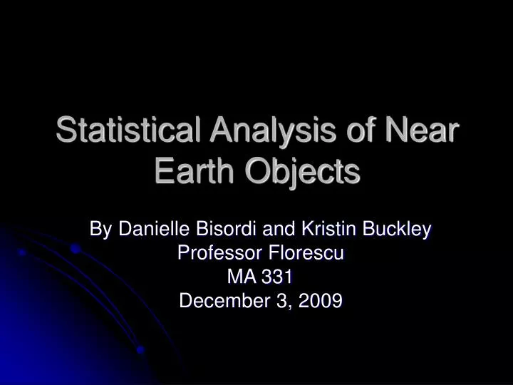 statistical analysis of near earth objects