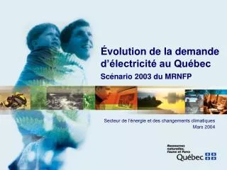 volution de la demande d lectricit au qu bec sc nario 2003 du mrnfp