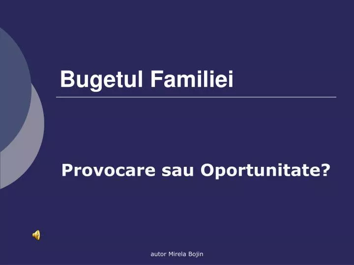 bugetul familiei