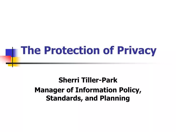 the protection of privacy