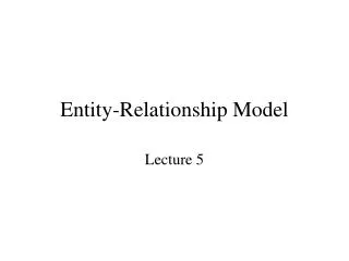entity relationship model