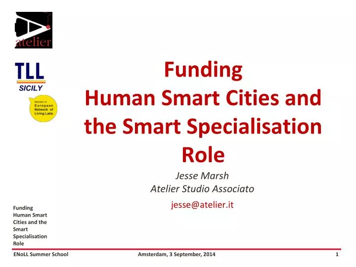 funding human smart cities and the smart specialisation role