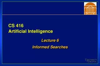 CS 416 Artificial Intelligence