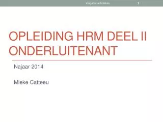 opleiding hrm deel ii onderluitenant