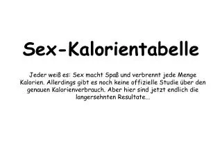 sex kalorientabelle